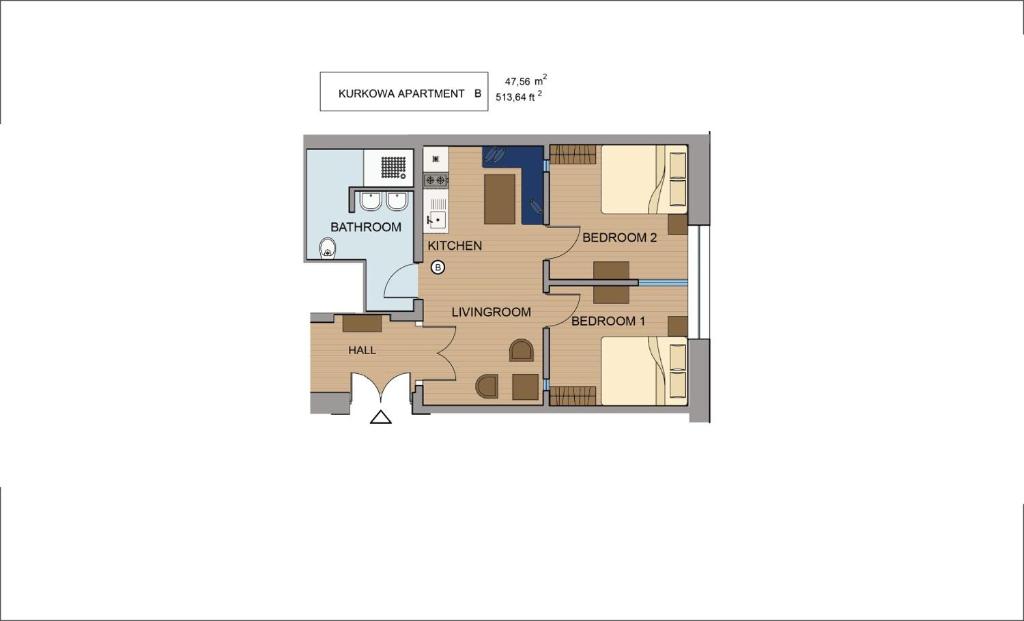 Plán poschodí v ubytovaní Kurkowa Apartments