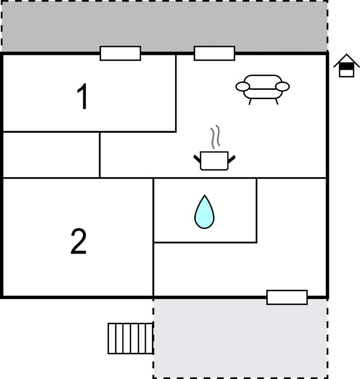 Půdorys ubytování 2 Bedroom Cozy Apartment In Ebeltoft
