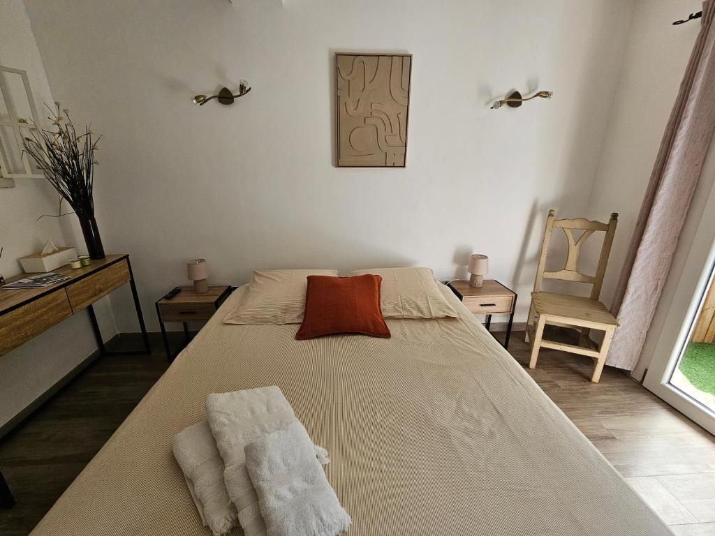 Postel nebo postele na pokoji v ubytování Chez Louis