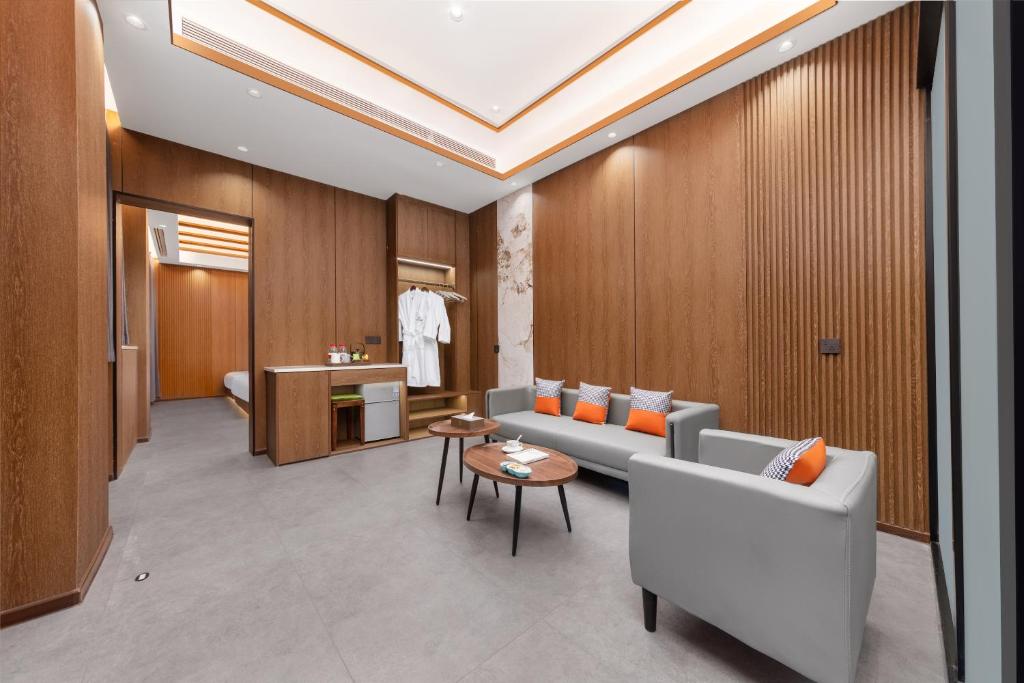 Posezení v ubytování Xingshengjiu Courtyard Hotel Pingyao