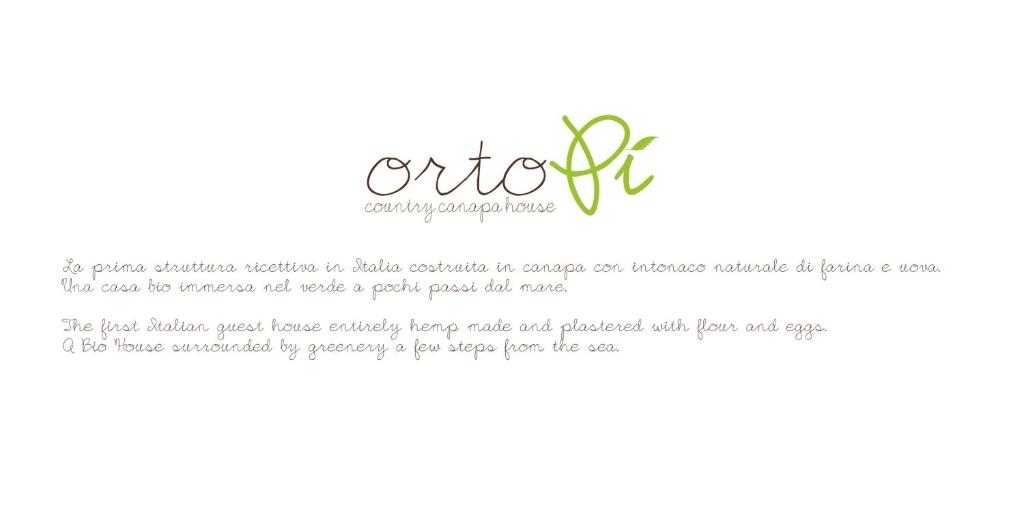 Certifikát, hodnocení, plakát nebo jiný dokument vystavený v ubytování OrtoPì Country Canapa House