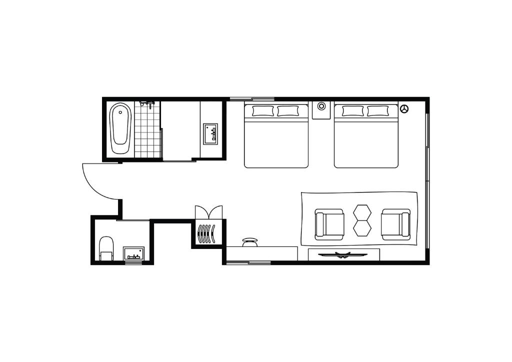 Půdorys ubytování HOTEL Inc