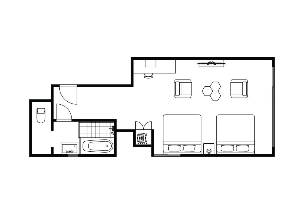 Půdorys ubytování HOTEL Inc