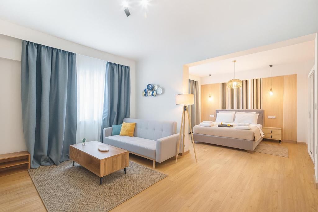 Ένα ή περισσότερα κρεβάτια σε δωμάτιο στο Niki Athens Suites - 404 - Cosy Apartment in Athens Historical Center