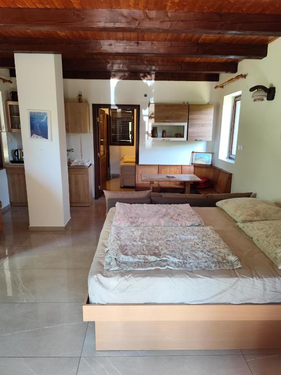 a large bedroom with a large bed in a room at Balassa Weekendhouse in Siófok