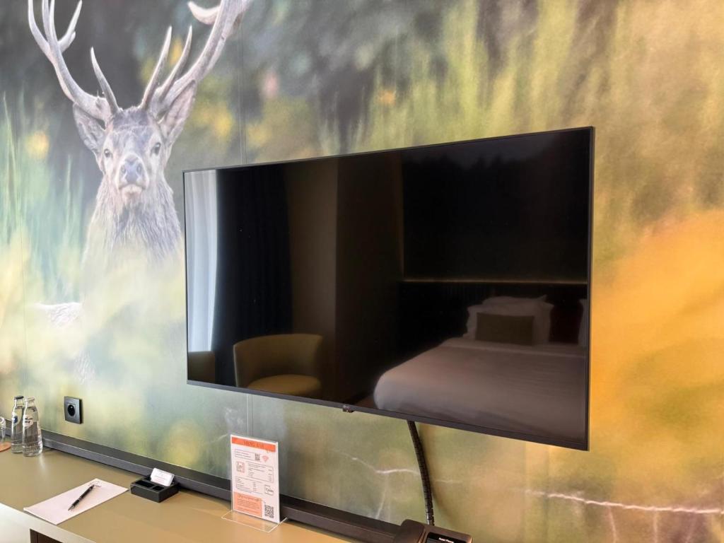 TV a/nebo společenská místnost v ubytování CC Nomie Hôtel Restaurant
