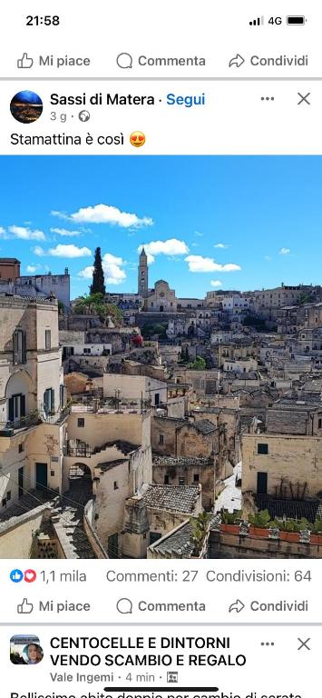 Nespecifikovaný výhled na destinaci Matera nebo výhled na město při pohledu z bed and breakfast