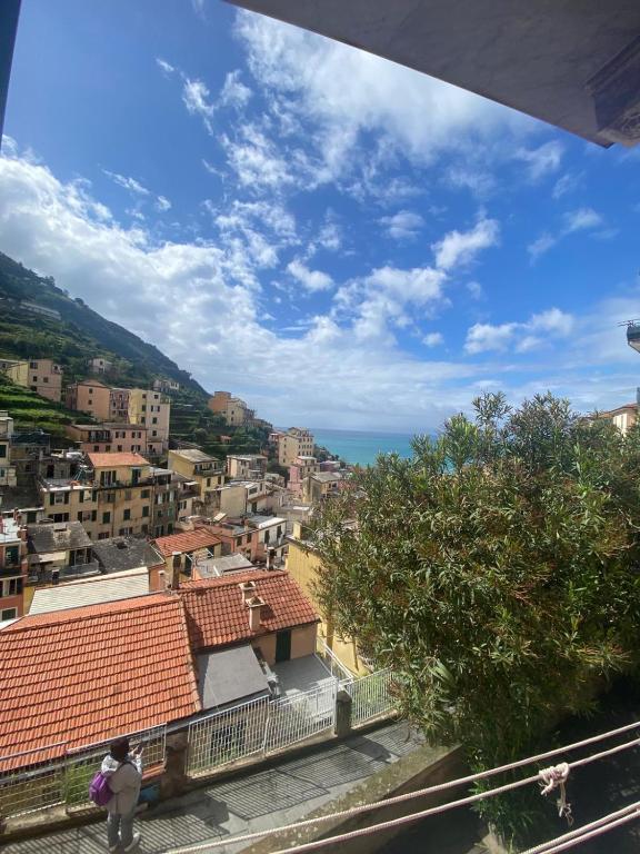 a view of a city with buildings and the ocean at Noor in Riomaggiore
