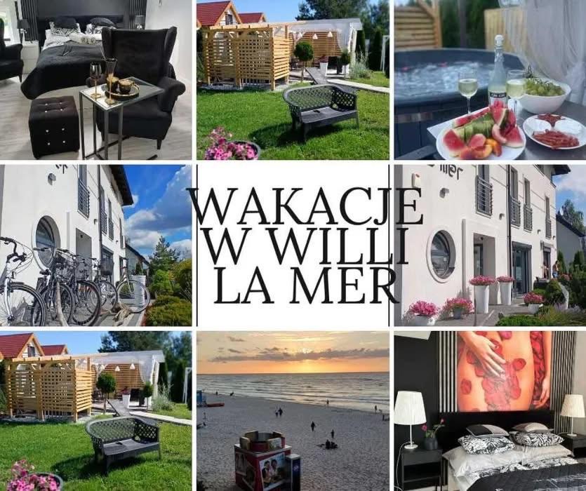 a collage of pictures of wales will la mer at Willa La mer-Balia z jacuzzi, sauna ,klimatyzacja ,rowery in Ustka