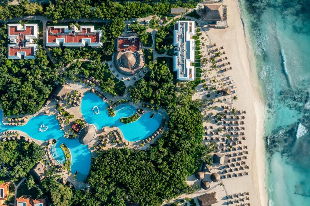 an aerial view of the resort and the beach at Iberostar Waves Paraíso del Mar - All Inclusive in Puerto Morelos