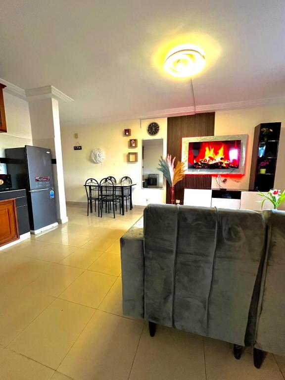 Dapur atau dapur kecil di Residence clair de lune
