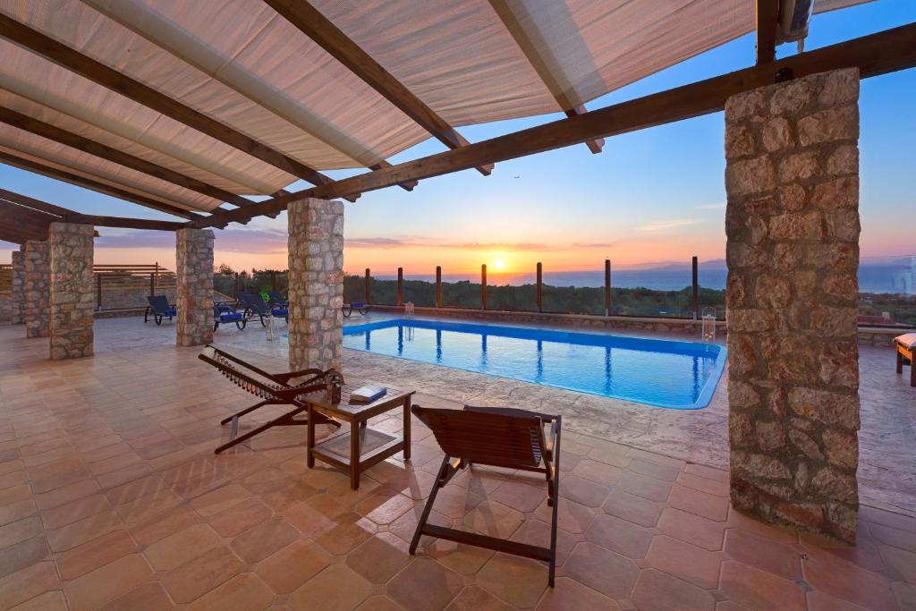 The swimming pool at or close to Butterfly Villa with stunning Sea and Valley Views