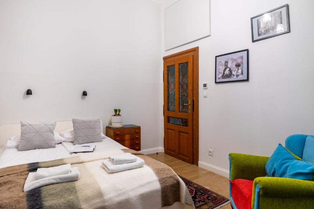 Posteľ alebo postele v izbe v ubytovaní Kurkowa Apartments