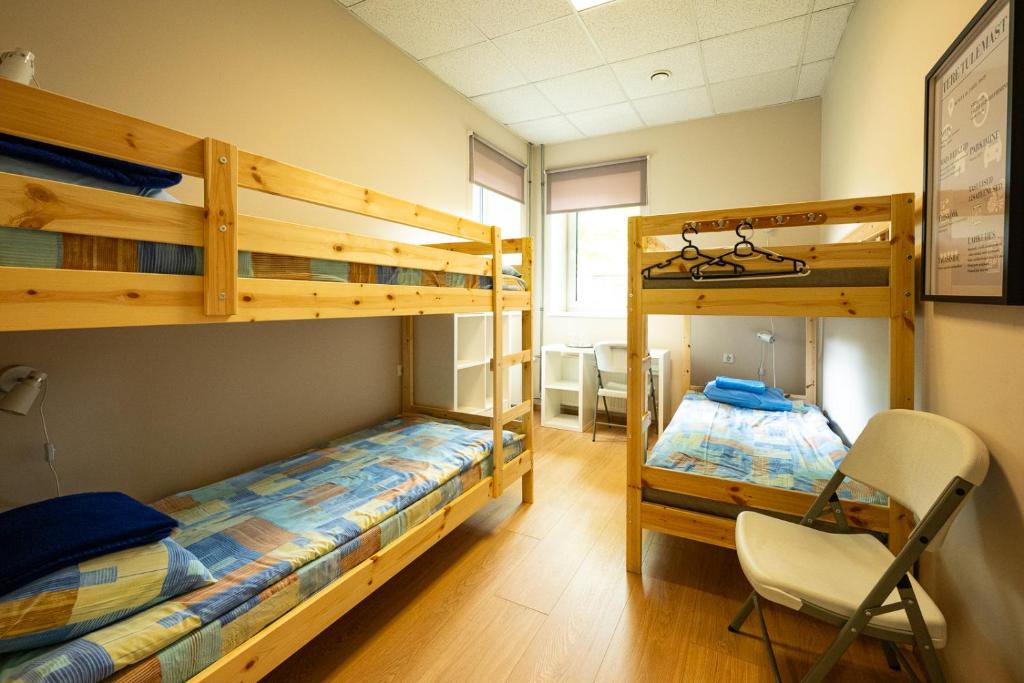 Postel nebo postele na pokoji v ubytování Tamme staadioni hostel