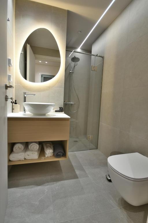 Koupelna v ubytování Oceanis Hotel Tyros