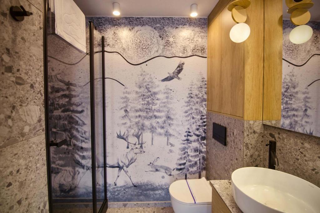 Koupelna v ubytování Wisła Glamping
