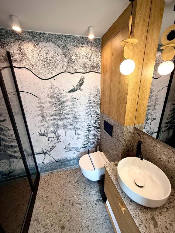 Koupelna v ubytování Wisła Glamping