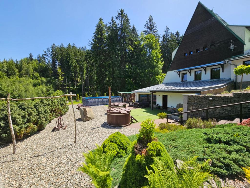 Zahrada ubytování Ski park Gruň