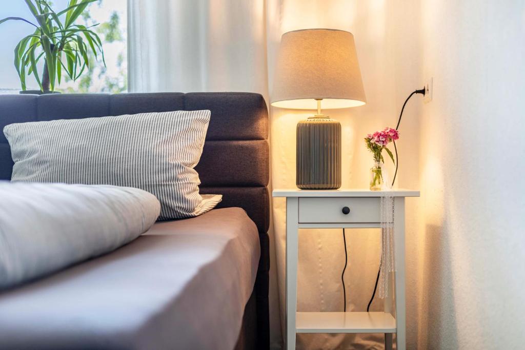 Postel nebo postele na pokoji v ubytování Haus Albi