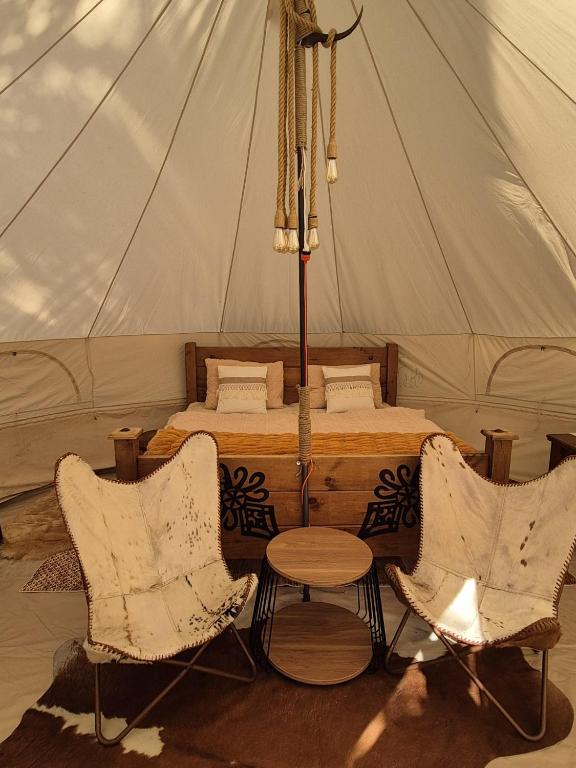 Posezení v ubytování Glamping Stola- Šepot kvetov