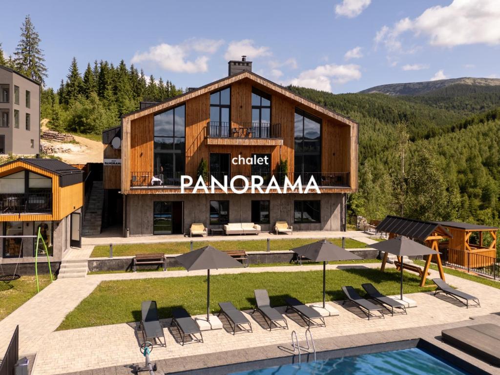an aerial view of the pamanca resort and spa at Chalet Panorama (Апартаменти) in Bukovel