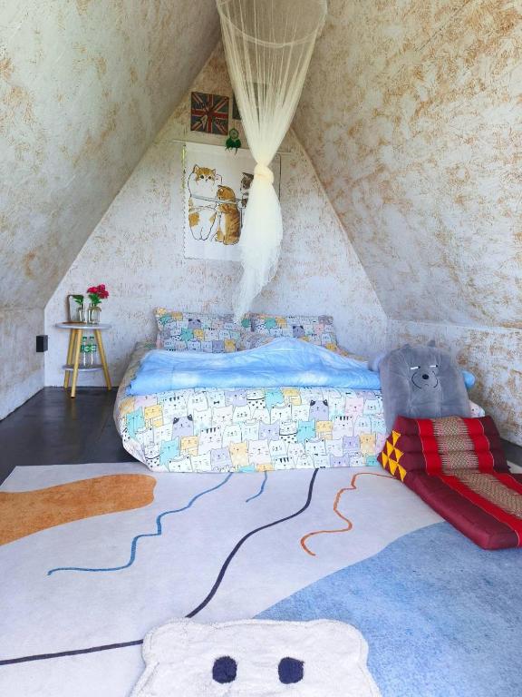 Postel nebo postele na pokoji v ubytování SZ SAMUI Glamping