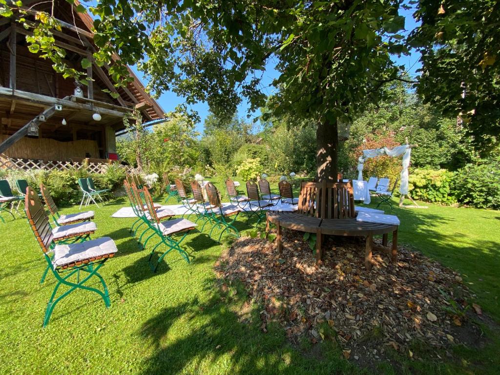Zahrada ubytování Landhotel Restaurant Hubinger