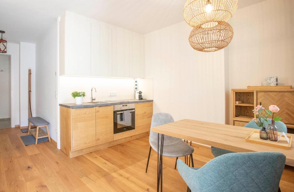 Kuchyň nebo kuchyňský kout v ubytování Refugium Bad Ischl