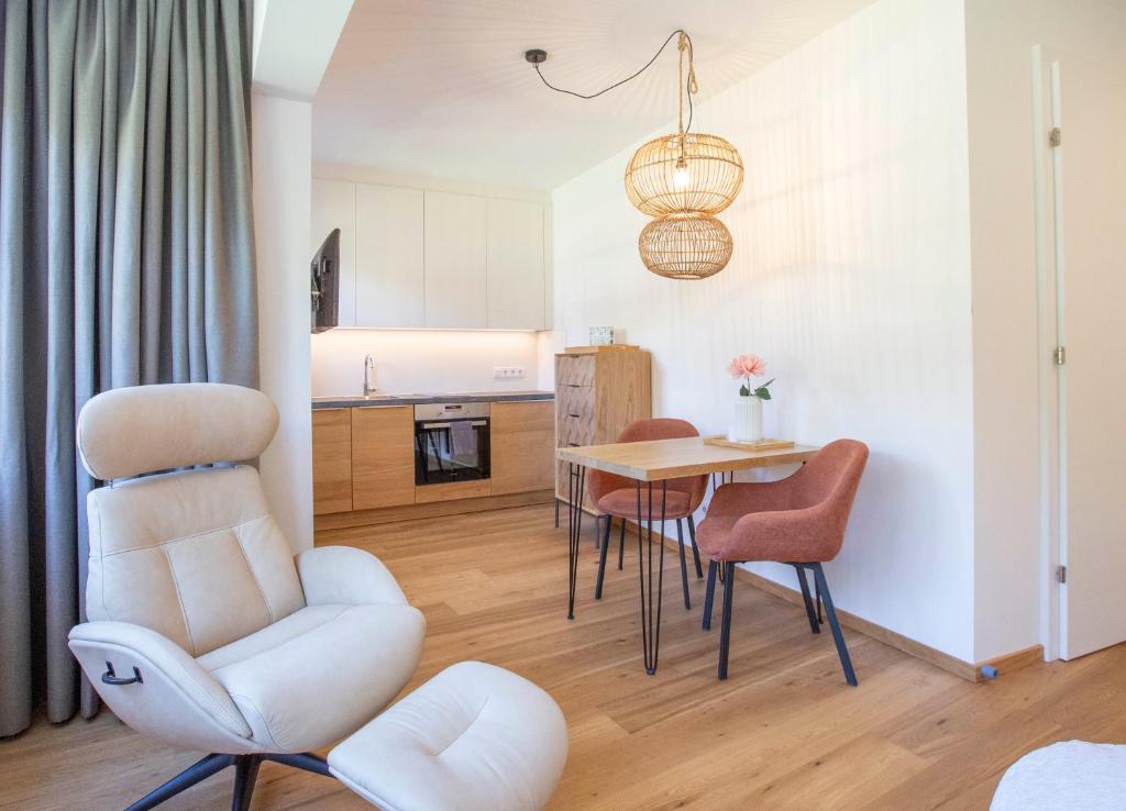 Kuchyň nebo kuchyňský kout v ubytování Refugium Bad Ischl