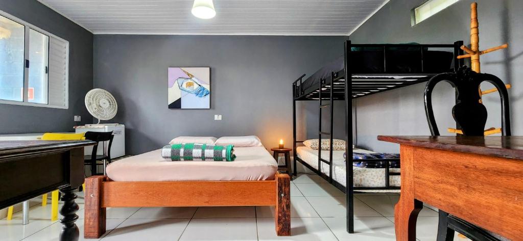 Ένα ή περισσότερα κρεβάτια σε δωμάτιο στο Rancho Acácia São Roque