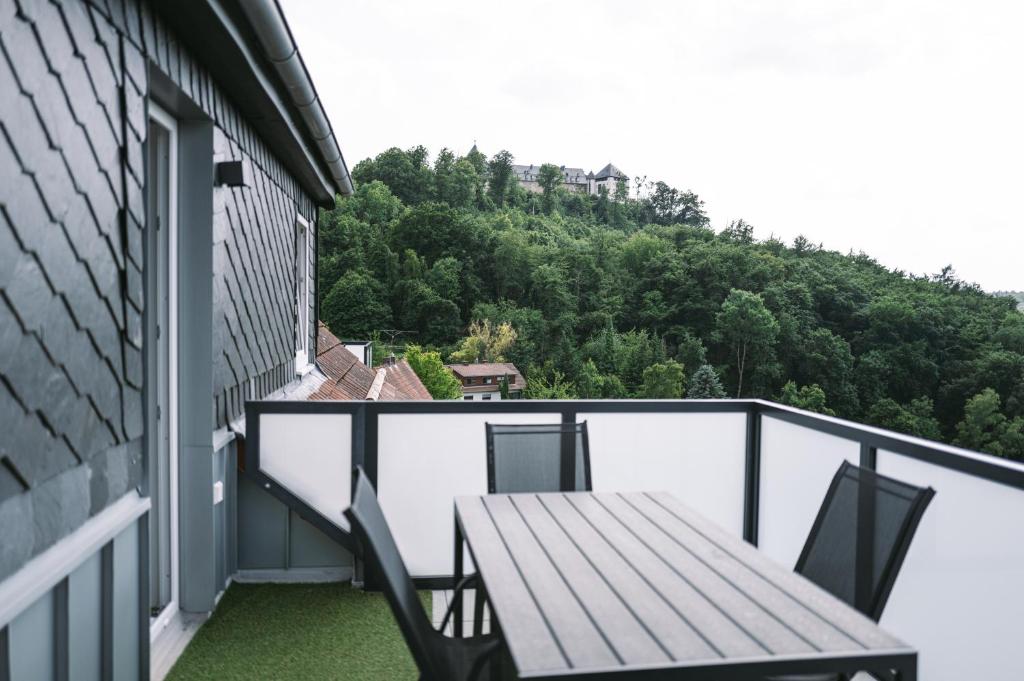 Balkón nebo terasa v ubytování Bergschlösschen Edersee