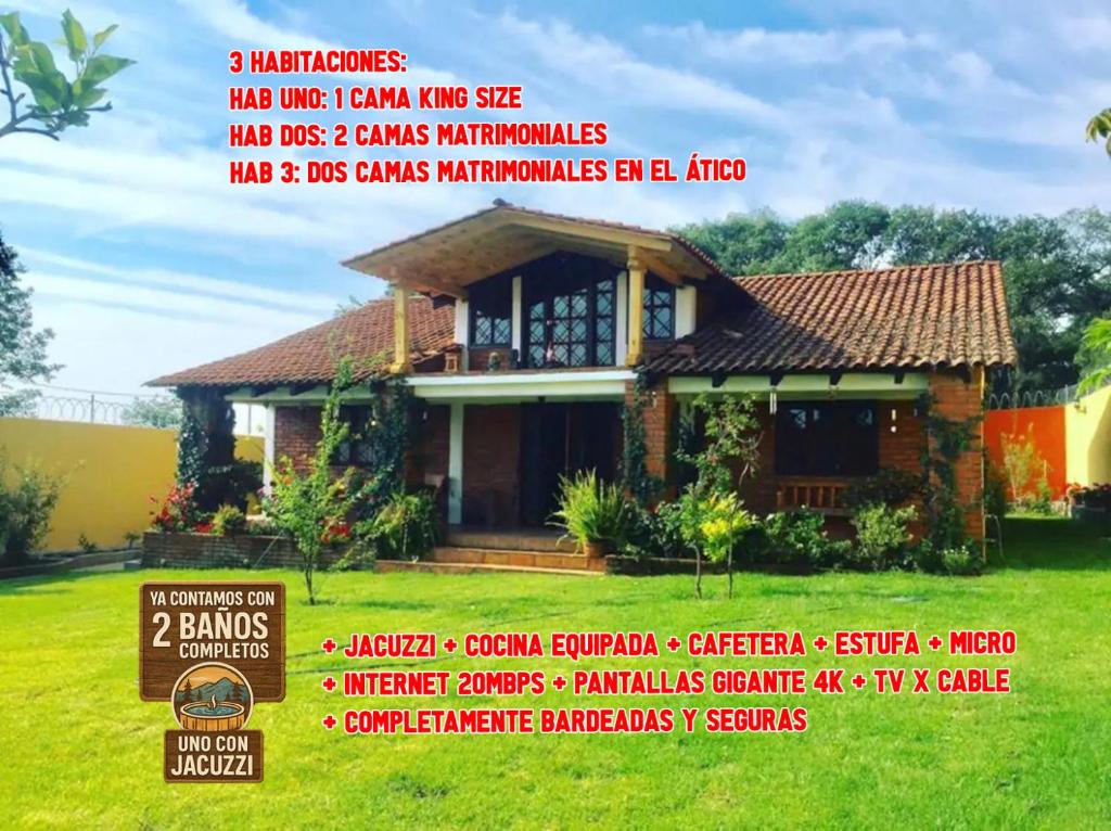 a flyer for a house for sale at Cabaña Corazón del Bosque in Huasca de Ocampo