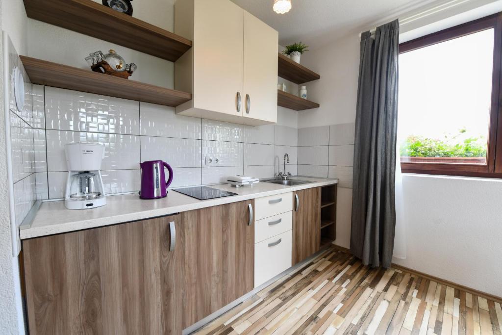 Kuchyň nebo kuchyňský kout v ubytování Holiday Home Ostrun