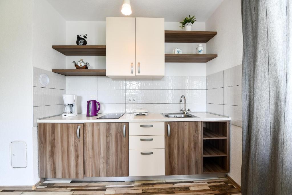 Kuchyň nebo kuchyňský kout v ubytování Holiday Home Ostrun