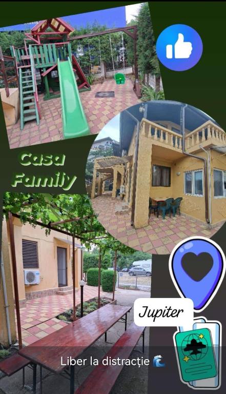 a collage of pictures of a house with a playground at Casa Family in Jupiter