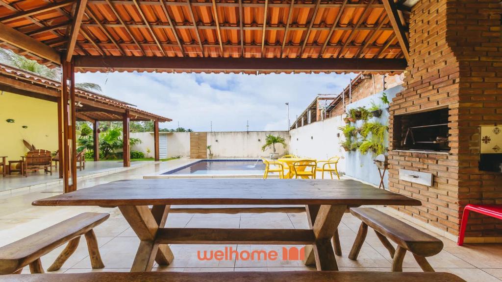 Bazén v ubytování Casa em Passo de Camaragibe perto da praia nebo v jeho okolí