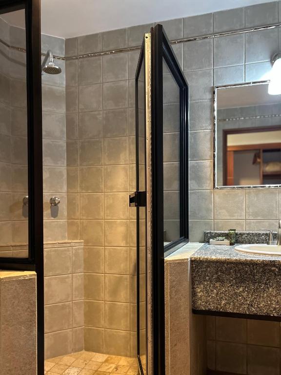 Koupelna v ubytování Hotel Ladera