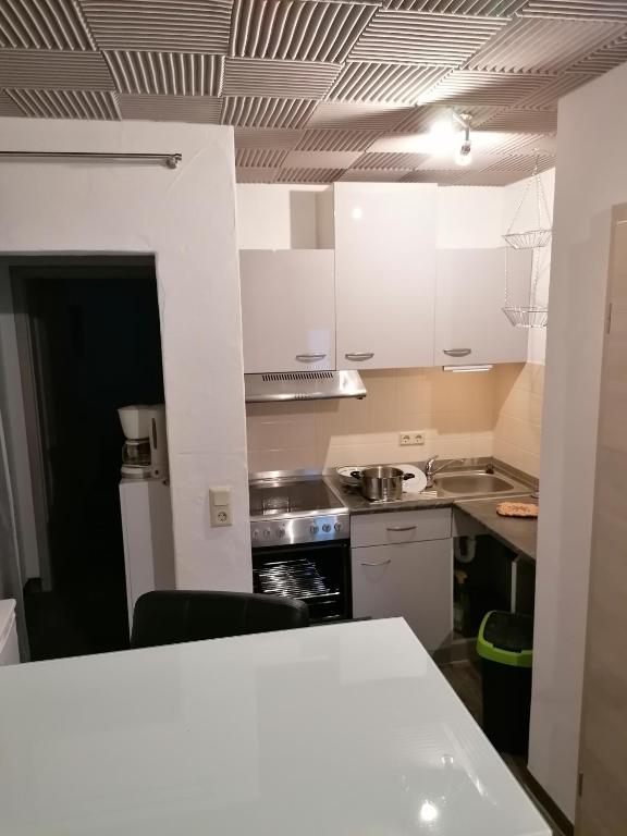 Kuchyň nebo kuchyňský kout v ubytování Ferienwohnung Aloysia am Saarlandradweg