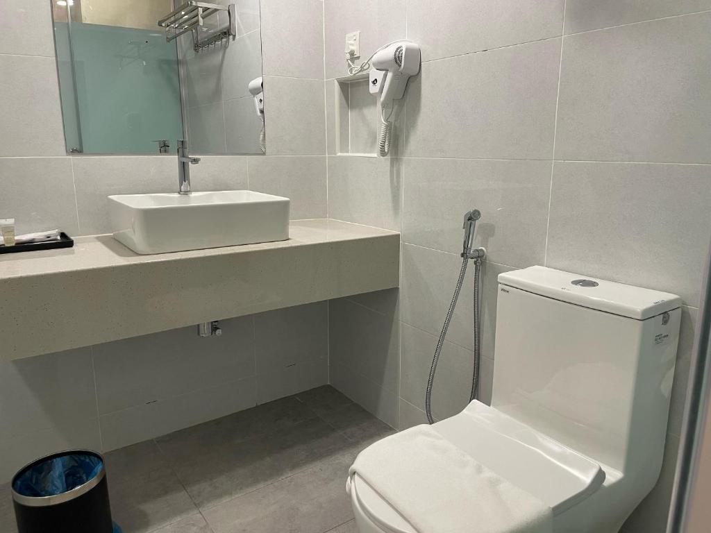 Koupelna v ubytování HPY Hotel