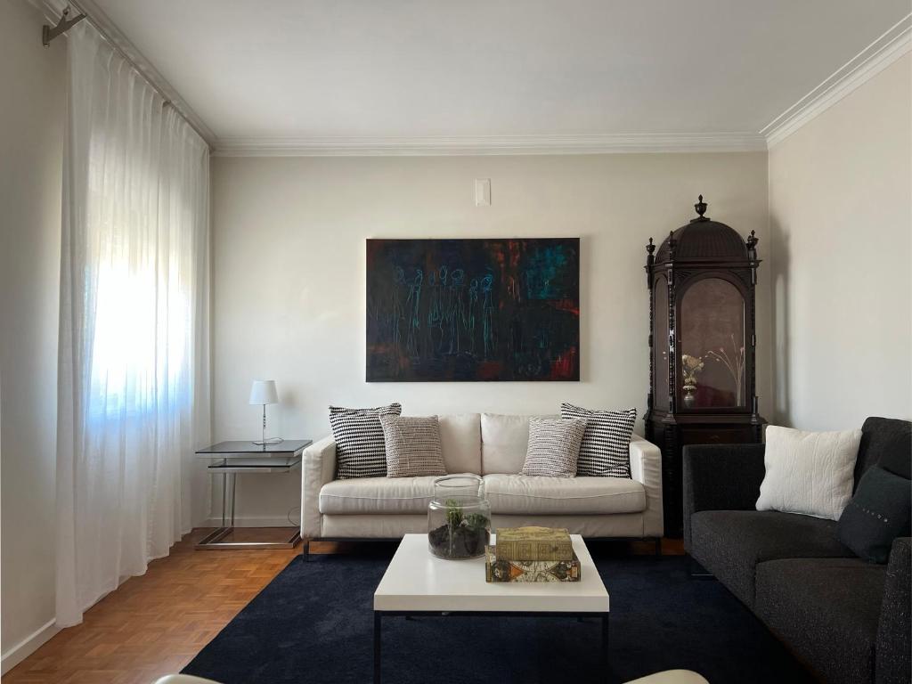 Ein Sitzbereich in der Unterkunft inluz apartment