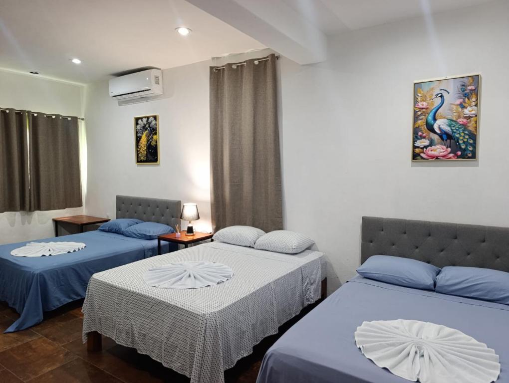 Postel nebo postele na pokoji v ubytování Hotel Miriam Bacalar