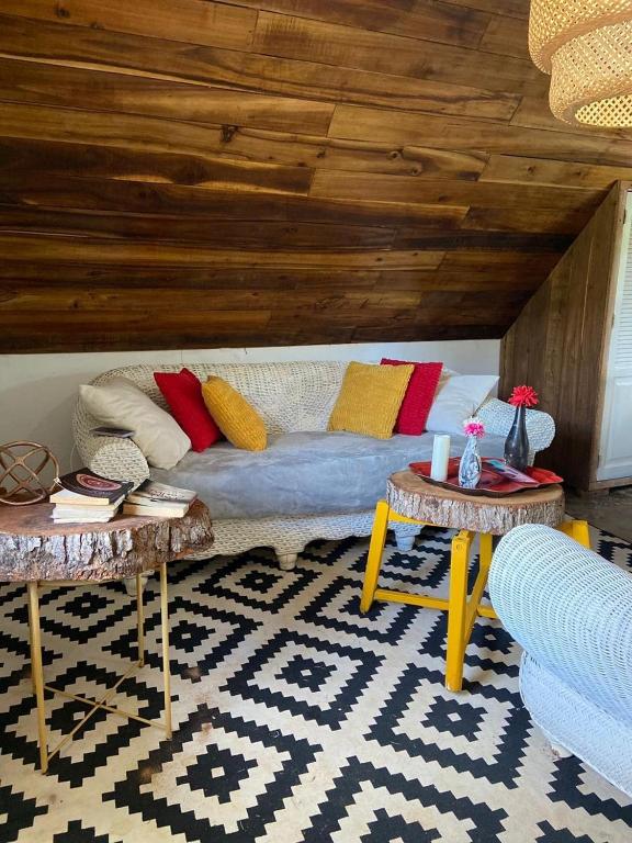 A seating area at Dreamvilles Ecovillage Las Galeras