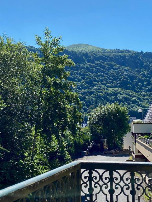 d'un balcon offrant une vue sur la vallée. dans l'établissement Appartement T2 Les Capucines avec balcon, à Le Mont-Dore