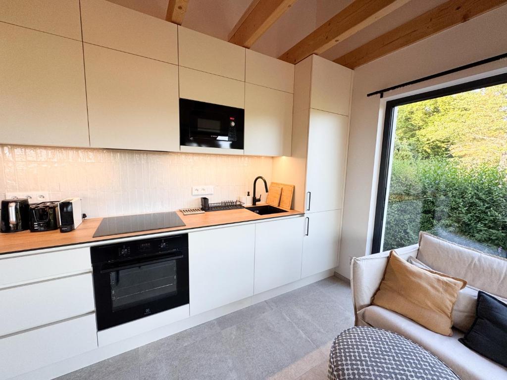 Kuchyň nebo kuchyňský kout v ubytování Chalet Slapy