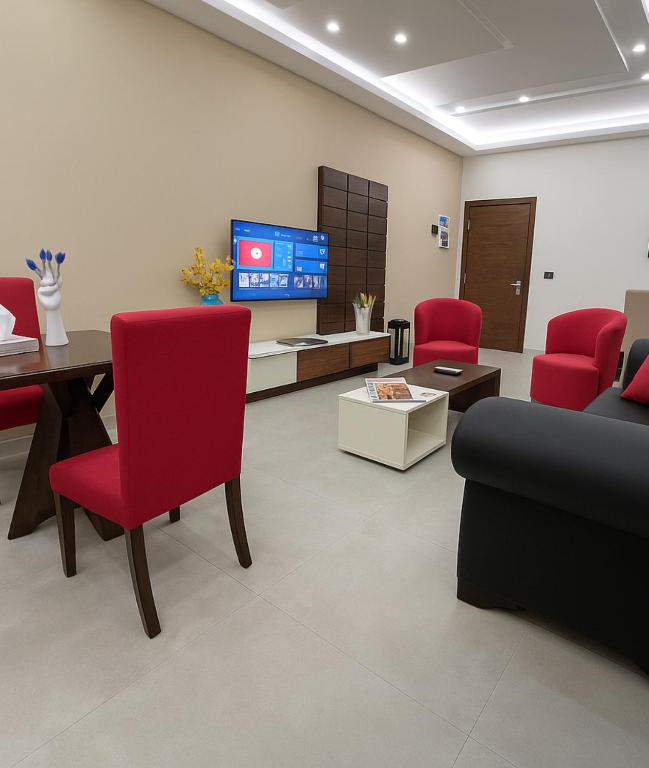 TV a/nebo společenská místnost v ubytování Matar Residence - Spacious Hotel Suites in Beirut