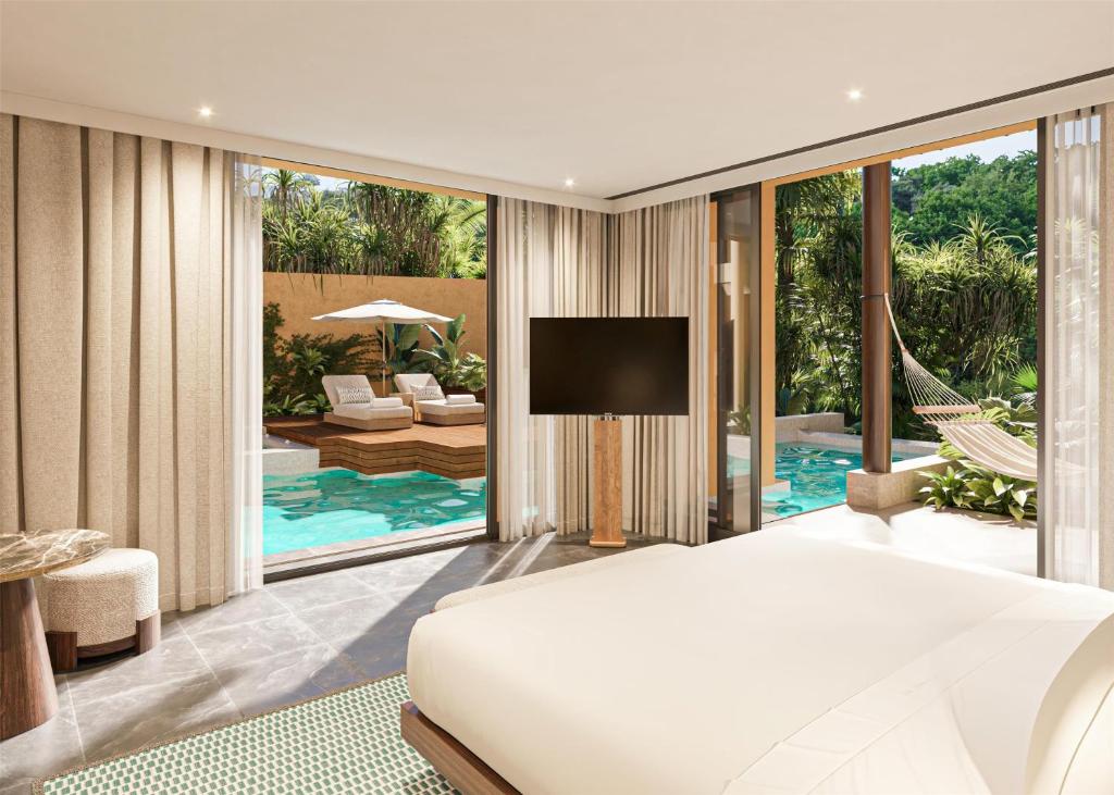 Bazén v ubytování Banyan Tree Mayakoba nebo v jeho okolí