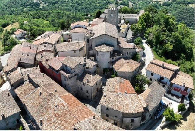 an aerial view of a village with roofs at Alloggio turistico Nonno Genio in Monte San Giovanni in Sabina