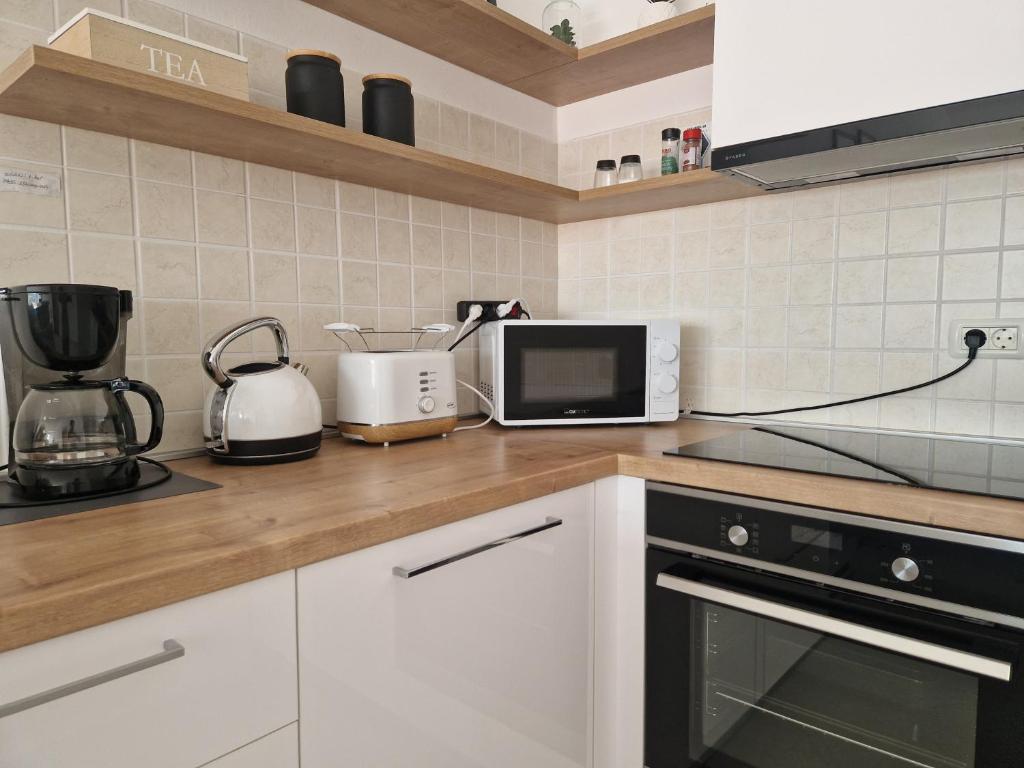 Eldhús eða eldhúskrókur á Apartment Lea