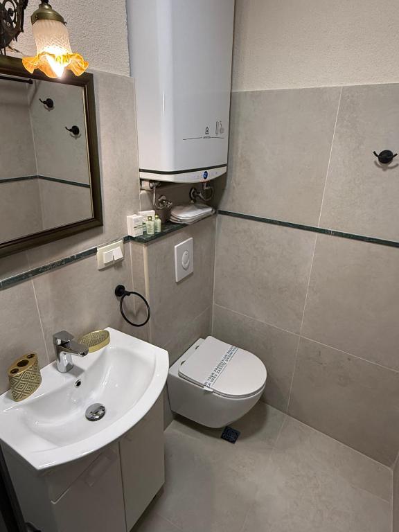 Koupelna v ubytování Apartments Leo
