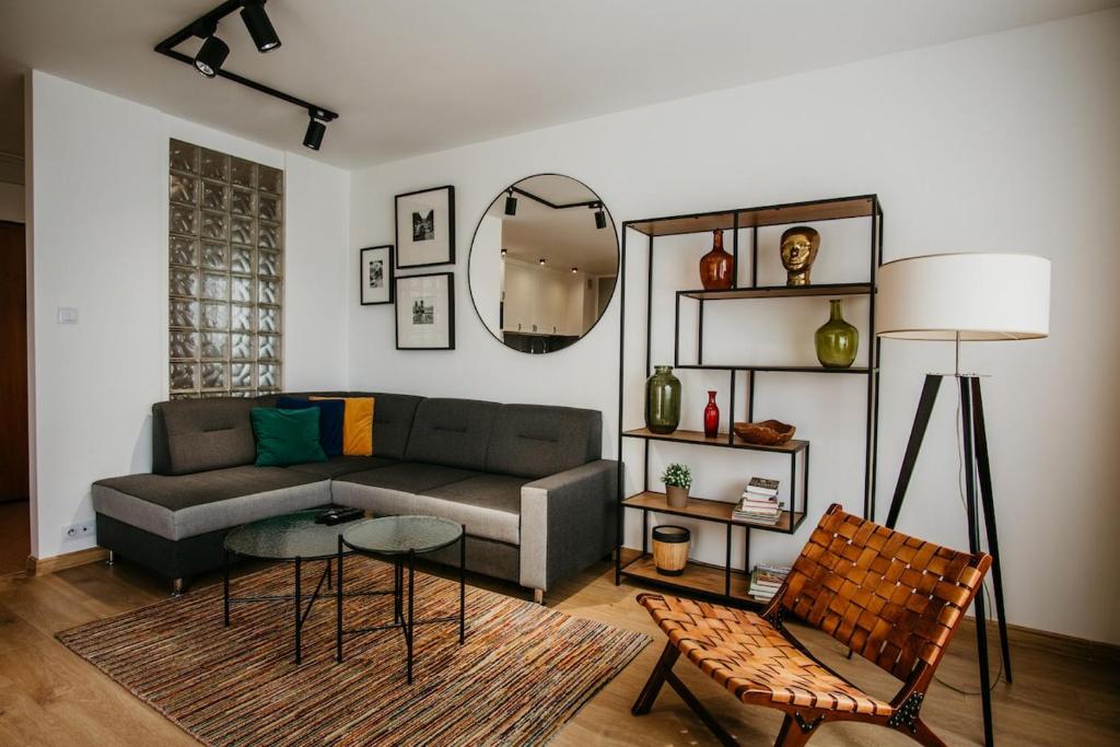 Χώρος καθιστικού στο Polanka Apartament By IMPERO